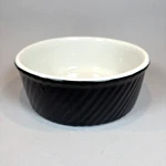 Vtg Hall Pottery #503 Fluted Souffle Casserole Dish 6.25" - Black Made In Usa. Fixed Price $11.99.