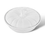 Creuset Stoneware Collectible 10 -inch Pumpkin Baker With Lid, White. Fixed Price $124.56.