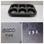 Ekco Bakeware 6 Muffin Cupcake Pan Carbon Steel Baking Tray Tin 10 X 7 Usa. Fixed Price $24.99.
