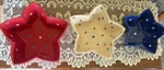 Temptations By Tara Set Nested Patriotic Star Bowls Red White Blue Stoneware. Fixed Price $32.50.