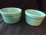 2 New Pioneer Woman 9OZ Teal Ramekins Ribbed Nwt. Fixed Price $17.99.