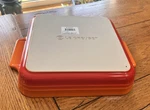 Le Creuset 23 Cm Square Stoneware Baking Dish Flame Orange Ombre Nwt 9X9. Fixed Price $50.00.