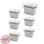 Hecmac 6 Pack 1/9 Ss Hotel 4" Deep Anti-jam Food. Fixed Price $56.99.