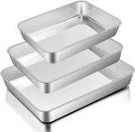 Baking Pans Set Of 3, Stainless Steel Sheet Cake For Oven - 12.5/10.5/9.4INC. Fixed Price $34.26.