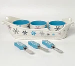 Temp-tations Special Edition Sleigh Baker Ramekins,spreaders Snowflake H229478. Fixed Price $34.72.