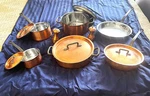 Matfer Bourgeat Copper Cookware Set, Pro Grade, Never Used Perfect Condition. Fixed Price $2390.00.