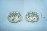Lot Of 2 Temptations Tara Old World Green 16 Oz Bowl Vase Vg Temp-tation Euc. Fixed Price $34.99.