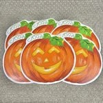 6 Vintage K-mart Halloween Pumpkin 14.75 X Jack-o-lantern Placemats. Fixed Price $32.39.
