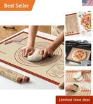 Silicone Baking Mat Non-stick Reusable Large Oven Pastry Dough Sheet 26X16 Inch. Fixed Price $22.62.