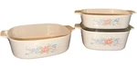 4 Piece Set Of Corningware Symphony Baking Dishes - 3 And 1 Lid New Cond. Fixed Price $49.99.