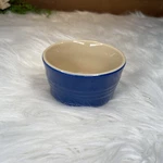 Le Crueset Stoneware Mini Blue Ramekin Dish 3.75" Custard Pudding Oven Safe Bake. Fixed Price $12.00.