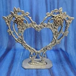 Rose Heart Wedding Cake Topper Pewter Fellowship Foundry Us Made Retired *new*. Fixed Price $69.99.