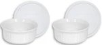 Corningware French White 24-OUNCE Round Dish With Plastic Cover, Pack Of Di.... Fixed Price $70.36.