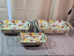 Temptations By Tara Floral Embroidery Casserole Dishes With Baskets Set 3. Fixed Price $76.49.