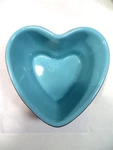 Chantal Heart Stoneware 93-HCF 2CUP/.47LT Teal & Brown 5X5". Fixed Price $21.00.