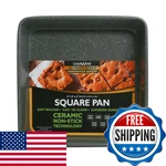 Casaware Ceramic Coated Nonstick Heavy Weight 9-INCH Square Cake Pan Silver. Fixed Price $38.60.
