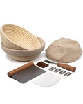 Proofing Set By Kook Sourdough Bread Rattan Banneton Baskets 2BASKET Cover New. Fixed Price $40.00.