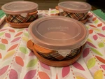 Temp-tations Plaid Harvest Set Of Three Bakeware With Lids. Fixed Price $27.95.