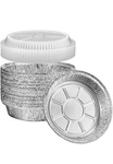 Gusto 50 Count 7 Inch Disposable Round Aluminum Foil Pans With Clear Plastic.... Fixed Price $20.98.