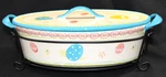 Temptations Old World Easter Egg Hunt Handled Oval Baker W/lid & Rack - 3 Quart. Fixed Price $39.00.