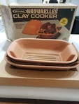Nos Vintage Rival "naturelles" Clay Cooker Model No. 4673 Microwaveable New. Fixed Price $30.79.