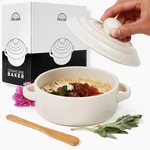 Brie Baker With Lid And Spreader - White Ceramic Baking Dish For Cheese, Bake.... Fixed Price $45.84.