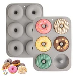 2 Pack Silicone Donut Molds 6 Cavity Baking Pans For Homemade Baked Cake. Fixed Price $11.06.