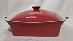 Berghoff 10" X 12" Rectangle Red Stoneware K12 Baking Dish W/lid. Fixed Price $25.00.