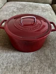 Martha Stewart Collector's Enameled Cast Iron 8 Qt. Round Dutch Oven. Fixed Price $100.00.