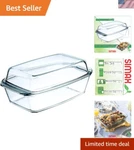 Large Casserole Dish, Oven Safe Cookware With Lid, Oblong Covered Glass.... Fixed Price $63.99.
