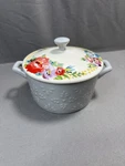 Pioneer Woman Mini Casserole Sweet Romance Blossoms Dish Lid Floral Gray. Fixed Price $24.99.