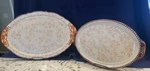 Set Of 2 Temptations By Tara Floral Lace Orange Serving Trays Hand Painted. Fixed Price $29.99.