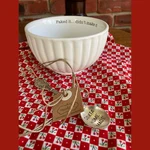 Mud Pie Faked It Didn't Make Sorta Home Made Bowl & Spoon Set Dip Party Dish. Fixed Price $14.40.