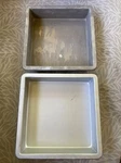 Fat Daddio's Cake Pan, Seamless Squarebake Corners 8X8X2. Fixed Price $22.00.