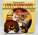 Chicago Metallic Village Baker The Original Checkerboard Cake Pan Set 2400G Nib. Fixed Price $18.45.