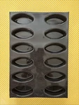Demarle Flexipan Silicone Baking Tray, France, 12 Boat Shape Cavities Used. Fixed Price $30.00.