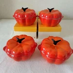 Creuset Petite Casserole Pumpkin Cocotte Of 4 Ceramic Orange Japan. Fixed Price $248.00.