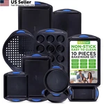 Nutrichef 10-PIECE Nonstick Bakeware Set Heavy Duty Carbon Piece, Blue. Fixed Price $98.16.