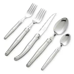 Jean Dubost Laguiole 20-PIECE Flatware Stainless Steel Set Enclosed Wood Tray. Fixed Price $299.00.