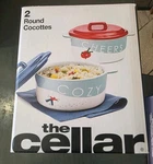 The Cellar Stoneware Cocottes, Set Of 2 Single Serve Dishes "cozy" "ch. Fixed Price $35.00.