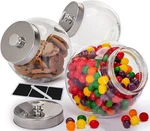 Glass Cookie Jars 3 Pack 75OZ Airtight Food Storage Canisters Lids Kitchen Coin. Fixed Price $59.99.