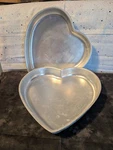 1971 Wilton Heart Shaped Cookie Thin Cake Pan Jello Brownie 502-951 Korea 9". Fixed Price $7.00.