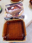 M400-825 Anchor Hocking Harvest Amber Glass 8" Basket Buffet Bake Cake Dish. Fixed Price $24.99.