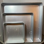X3 Wilton Cake / Wedding Pans, 2105-2132 Square Set 16 12 8 Aluminum. Fixed Price $31.86.