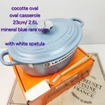 Creuset Cocotte Oval 23CM Mineral Blue Rare Casserole With Box From Japan. Fixed Price $419.00.