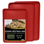 Casaware 3PC Ultimate Commercial Weight Cookie Sheet Set, Two 15X10, One 13X9. Fixed Price $82.04.