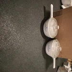 Corningware Blue Floral Round Ceramic Casserole Dish Set With Glass Lids. Fixed Price $28.00.