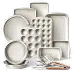 Bakeware Set Nonstick Stackable 14 Pcs Cream Easy Release Country Kitchen Baking. Fixed Price $154.99.