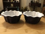 Htf Set Of 2 Emile Henry Mini Bundt Cake Ceramic Dishes Pans Blue Made France. Fixed Price $19.99.