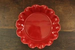 Emile Henry Ruffled Edge 10.25" Deep Roma Tomato Red Pie Plate France 61.87. Fixed Price $39.99.